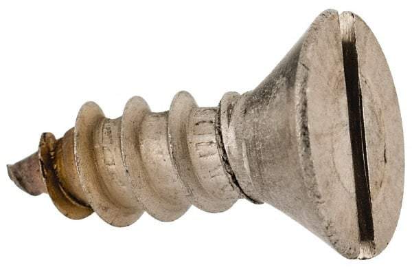 Value Collection - #14 Flat Head Slotted Sheet Metal Screw - Stainless Steel, 3/4" OAL, Grade 18-8 - Exact Industrial Supply