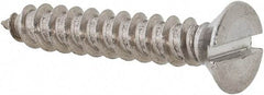 Value Collection - #14 Flat Head Slotted Sheet Metal Screw - Stainless Steel, 1-1/2" OAL, Grade 18-8 - Exact Industrial Supply