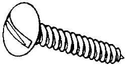 Value Collection - #10 Truss Head Slotted Sheet Metal Screw - Stainless Steel, 3/8" Length Under Head, Grade 18-8 - Exact Industrial Supply