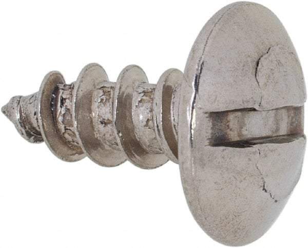 Value Collection - #10 Truss Head Slotted Sheet Metal Screw - Stainless Steel, 1/2" Length Under Head, Grade 18-8 - Exact Industrial Supply