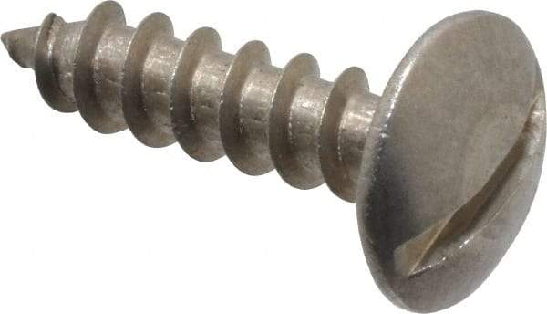 Value Collection - #10 Truss Head Slotted Sheet Metal Screw - Stainless Steel, 3/4" Length Under Head, Grade 18-8 - Exact Industrial Supply