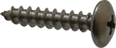 Value Collection - #10 Truss Head Slotted Sheet Metal Screw - Stainless Steel, 1" Length Under Head, Grade 18-8 - Exact Industrial Supply