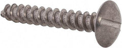 Value Collection - #10 Truss Head Slotted Sheet Metal Screw - Stainless Steel, 1-1/2" Length Under Head, Grade 18-8 - Exact Industrial Supply