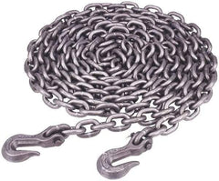 Peerless Chain - 20 Ft. Long, 5400 Lbs. Load Capacity, Carbon Steel Tie Down Chain - 43 Grade, 1.33 Inch Inside Long x 0.569 Inch Inside Wide - Exact Industrial Supply