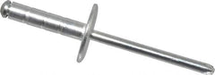 RivetKing - Size 66-69 Large Flange Dome Head Aluminum Multi Grip Blind Rivet - Steel Mandrel, 0.275" to 0.598" Grip, 0.612" Head Diam, 0.192" to 0.196" Hole Diam, 7/8" Length Under Head, 3/16" Body Diam - Exact Industrial Supply