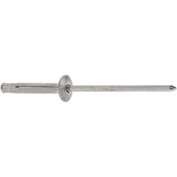 RivetKing - Dome Head Aluminum Plus Blind Rivet - Aluminum Mandrel, 1/8" to 3/8" Grip, 0.312" Head Diam, 0.129" to 0.143" Hole Diam, 0.975" Length Under Head, 1/8" Body Diam - Exact Industrial Supply