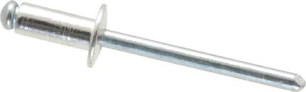 RivetKing - Size 64 Dome Head Aluminum Open End Blind Rivet - Steel Mandrel, 0.188" to 1/4" Grip, 3/8" Head Diam, 0.192" to 0.196" Hole Diam, 0.45" Length Under Head, 3/16" Body Diam - Exact Industrial Supply