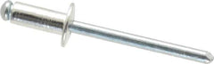 RivetKing - Size 64 Dome Head Aluminum Open End Blind Rivet - Steel Mandrel, 0.188" to 1/4" Grip, 3/8" Head Diam, 0.192" to 0.196" Hole Diam, 0.45" Length Under Head, 3/16" Body Diam - Exact Industrial Supply