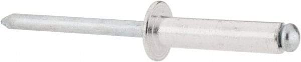 RivetKing - Size 610 Dome Head Aluminum Open End Blind Rivet - Steel Mandrel, 0.501" to 5/8" Grip, 3/8" Head Diam, 0.192" to 0.196" Hole Diam, 0.825" Length Under Head, 3/16" Body Diam - Exact Industrial Supply