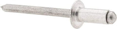 RivetKing - Size 64 Dome Head Aluminum Open End Blind Rivet - Aluminum Mandrel, 0.188" to 1/4" Grip, 3/8" Head Diam, 0.192" to 0.198" Hole Diam, 0.45" Length Under Head, 3/16" Body Diam - Exact Industrial Supply