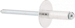 RivetKing - Size 66 Large Flange Dome Head Aluminum Open End Blind Rivet - Steel Mandrel, 0.251" to 3/8" Grip, 5/8" Head Diam, 0.192" to 0.196" Hole Diam, 0.575" Length Under Head, 3/16" Body Diam - Exact Industrial Supply