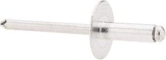 RivetKing - Size 66 Large Flange Dome Head Aluminum Open End Blind Rivet - Aluminum Mandrel, 0.251" to 3/8" Grip, 5/8" Head Diam, 0.192" to 0.196" Hole Diam, 0.575" Length Under Head, 3/16" Body Diam - Exact Industrial Supply