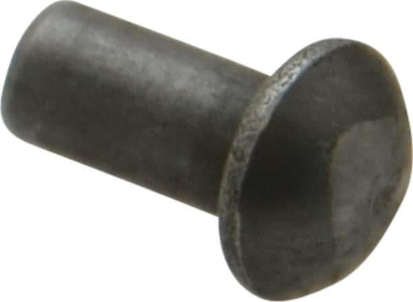 RivetKing - 3/16" Body Diam, Round Uncoated Steel Solid Rivet - 3/8" Length Under Head - Exact Industrial Supply