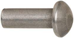 RivetKing - 3/16" Body Diam, Round Steel Solid Rivet - 1/2" Length Under Head - Exact Industrial Supply