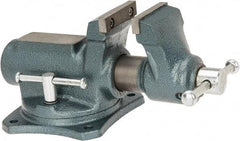 Wilton - 2-1/2" Jaw Width, 2-1/8" Opening Capacity, 1-3/4" Throat Depth, Steel Swivel Bench Vise - Bolt Down Base Attachment, 9.4" Long x 5.7" Wide x 4.9" High - Exact Industrial Supply