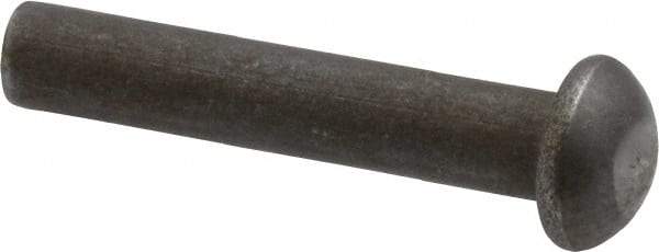 RivetKing - 3/16" Body Diam, Round Steel Solid Rivet - 1" Length Under Head - Exact Industrial Supply