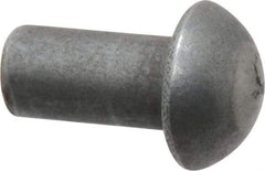 RivetKing - 1/4" Body Diam, Round Uncoated Steel Solid Rivet - 1/2" Length Under Head - Exact Industrial Supply