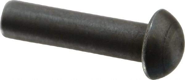 RivetKing - 1/4" Body Diam, Round Steel Solid Rivet - 1" Length Under Head - Exact Industrial Supply