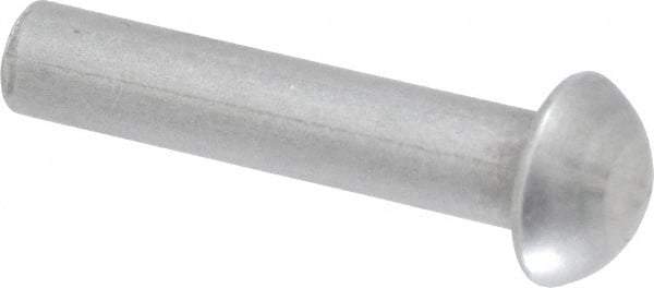 RivetKing - 1/4" Body Diam, Round Uncoated Steel Solid Rivet - 1-1/4" Length Under Head - Exact Industrial Supply