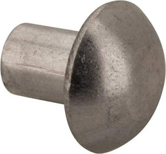 RivetKing - 3/16" Body Diam, Round Uncoated Aluminum Solid Rivet - 1/4" Length Under Head, Grade 1100F - Exact Industrial Supply