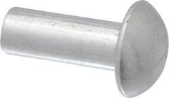 RivetKing - 3/16" Body Diam, Round Uncoated Aluminum Solid Rivet - 1/2" Length Under Head, Grade 1100F - Exact Industrial Supply