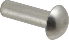 RivetKing - 3/16" Body Diam, Round Aluminum Solid Rivet - 5/8" Length Under Head, Grade 1100F - Exact Industrial Supply