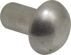 RivetKing - 1/4" Body Diam, Round Uncoated Aluminum Solid Rivet - 1/2" Length Under Head, Grade 1100F - Exact Industrial Supply