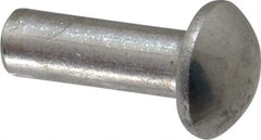 RivetKing - 1/4" Body Diam, Round Aluminum Solid Rivet - 3/4" Length Under Head, Grade 1100F - Exact Industrial Supply
