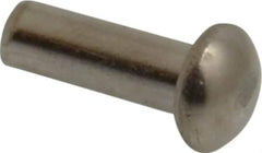 RivetKing - 1/8" Body Diam, Round Uncoated Stainless Steel Solid Rivet - 3/8" Length Under Head, Grade 18-8 - Exact Industrial Supply