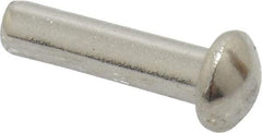 RivetKing - 1/8" Body Diam, Round Uncoated Stainless Steel Solid Rivet - 1/2" Length Under Head, Grade 18-8 - Exact Industrial Supply
