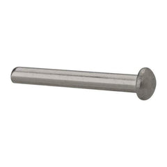 RivetKing - 1/8" Body Diam, Round Uncoated Stainless Steel Solid Rivet - 1" Length Under Head, Grade 18-8 - Exact Industrial Supply