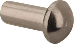 RivetKing - 5/32" Body Diam, Round Stainless Steel Solid Rivet - 3/8" Length Under Head, Grade 18-8 - Exact Industrial Supply