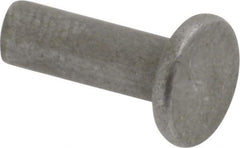 RivetKing - 1/8" Body Diam, Flat Uncoated Steel Solid Rivet - 3/8" Length Under Head - Exact Industrial Supply