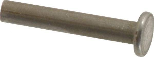 RivetKing - 1/8" Body Diam, Flat Uncoated Steel Solid Rivet - 3/4" Length Under Head - Exact Industrial Supply