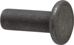 RivetKing - 3/16" Body Diam, Flat Uncoated Steel Solid Rivet - 1/2" Length Under Head - Exact Industrial Supply