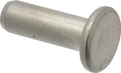 RivetKing - 1/4" Body Diam, Flat Uncoated Steel Solid Rivet - 3/4" Length Under Head - Exact Industrial Supply