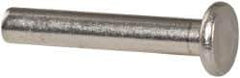 RivetKing - 1/8" Body Diam, Flat Uncoated Aluminum Solid Rivet - 3/4" Length Under Head, Grade 1100F - Exact Industrial Supply