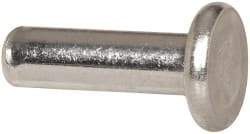 RivetKing - 5/32" Body Diam, Flat Aluminum Solid Rivet - 1/2" Length Under Head, Grade 1100F - Exact Industrial Supply