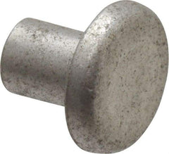 RivetKing - 3/16" Body Diam, Flat Uncoated Aluminum Solid Rivet - 1/4" Length Under Head, Grade 1100F - Exact Industrial Supply