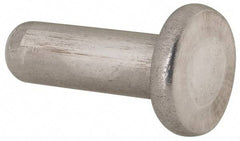 RivetKing - 1/4" Body Diam, Flat Uncoated Aluminum Solid Rivet - 3/4" Length Under Head, Grade 1100F - Exact Industrial Supply