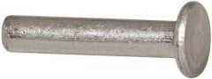 RivetKing - 1/4" Body Diam, Flat Aluminum Solid Rivet - 1-1/4" Length Under Head, Grade 1100F - Exact Industrial Supply