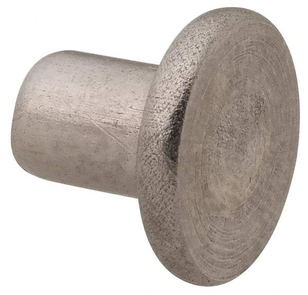 RivetKing - 3/16" Body Diam, Round Uncoated Stainless Steel Solid Rivet - 1/4" Length Under Head, Grade 18-8 - Exact Industrial Supply