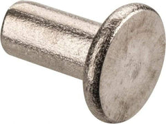 RivetKing - 3/16" Body Diam, Flat Stainless Steel Solid Rivet - 3/8" Length Under Head, Grade 18-8 - Exact Industrial Supply