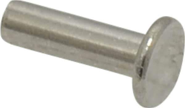 RivetKing - 3/16" Body Diam, Round Uncoated Stainless Steel Solid Rivet - 5/8" Length Under Head, Grade 18-8 - Exact Industrial Supply