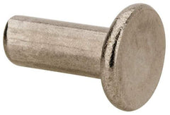 RivetKing - 1/4" Body Diam, Flat Uncoated Stainless Steel Solid Rivet - 5/8" Length Under Head, Grade 18-8 - Exact Industrial Supply