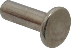 RivetKing - 1/4" Body Diam, Flat Uncoated Stainless Steel Solid Rivet - 3/4" Length Under Head, Grade 18-8 - Exact Industrial Supply