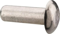 RivetKing - 1/8" Body Diam, Universal Uncoated Aluminum Solid Rivet - 3/8" Length Under Head, Grade 1100F - Exact Industrial Supply