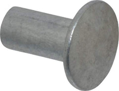 RivetKing - 1/4" Body Diam, Universal Uncoated Aluminum Solid Rivet - 1/2" Length Under Head, Grade 1100F - Exact Industrial Supply