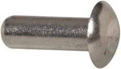 RivetKing - 1/4" Body Diam, Universal Uncoated Aluminum Solid Rivet - 3/4" Length Under Head, Grade 1100F - Exact Industrial Supply