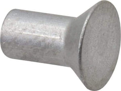 RivetKing - 1/8" Body Diam, Countersunk Uncoated Aluminum Solid Rivet - 1/4" Length Under Head, Grade 1100F, 78° Countersunk Head Angle - Exact Industrial Supply